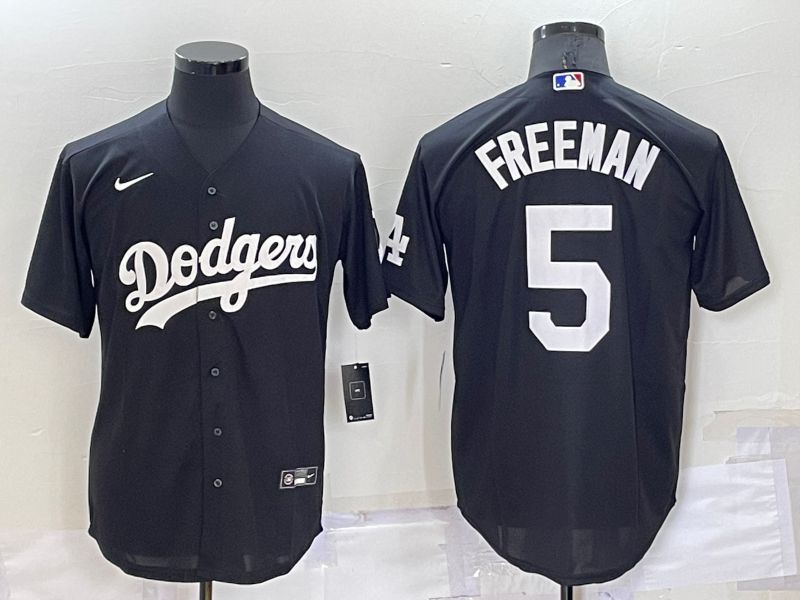 Men Los Angeles Dodgers #5 Freddie Freeman Black Inversion Nike 2022 MLB Jerseys->los angeles dodgers->MLB Jersey